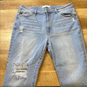 Distressed Light Blue Jeans